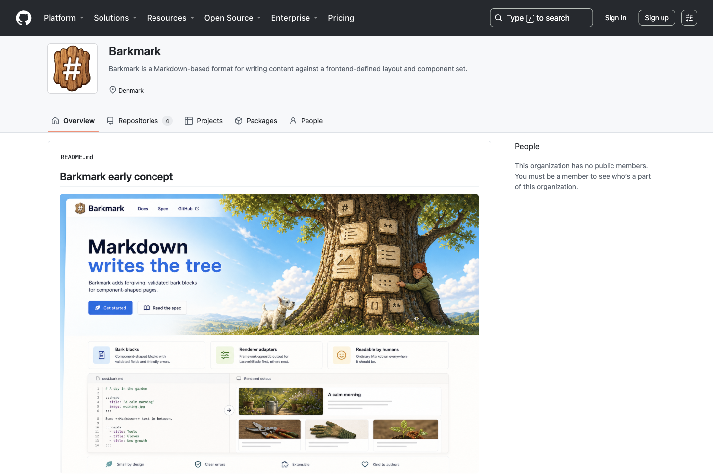 Screenshot of Barkmark